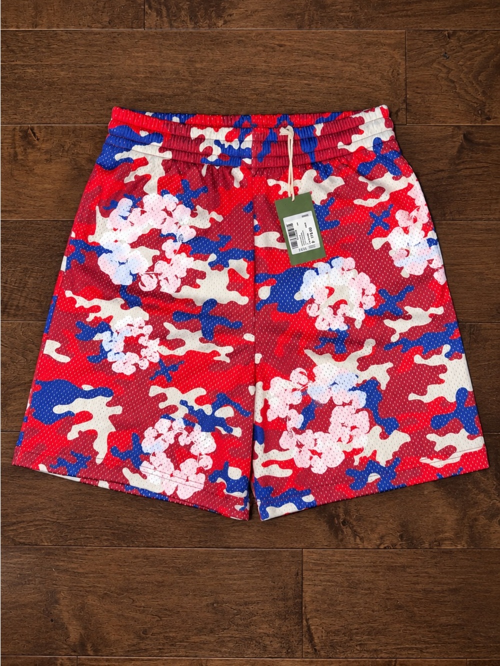 Denim Tears Wreath Camo Mesh Shorts Red White Blue, Size S, NWT